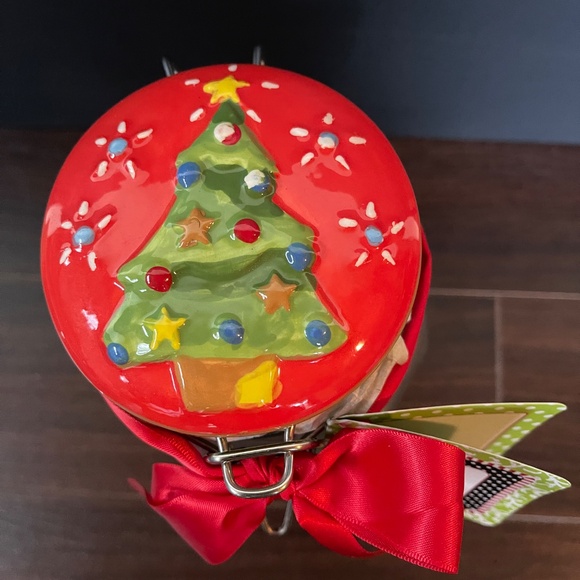 Amici glass and ceramic Christmas tree storage jar. - Picture 2 of 5
